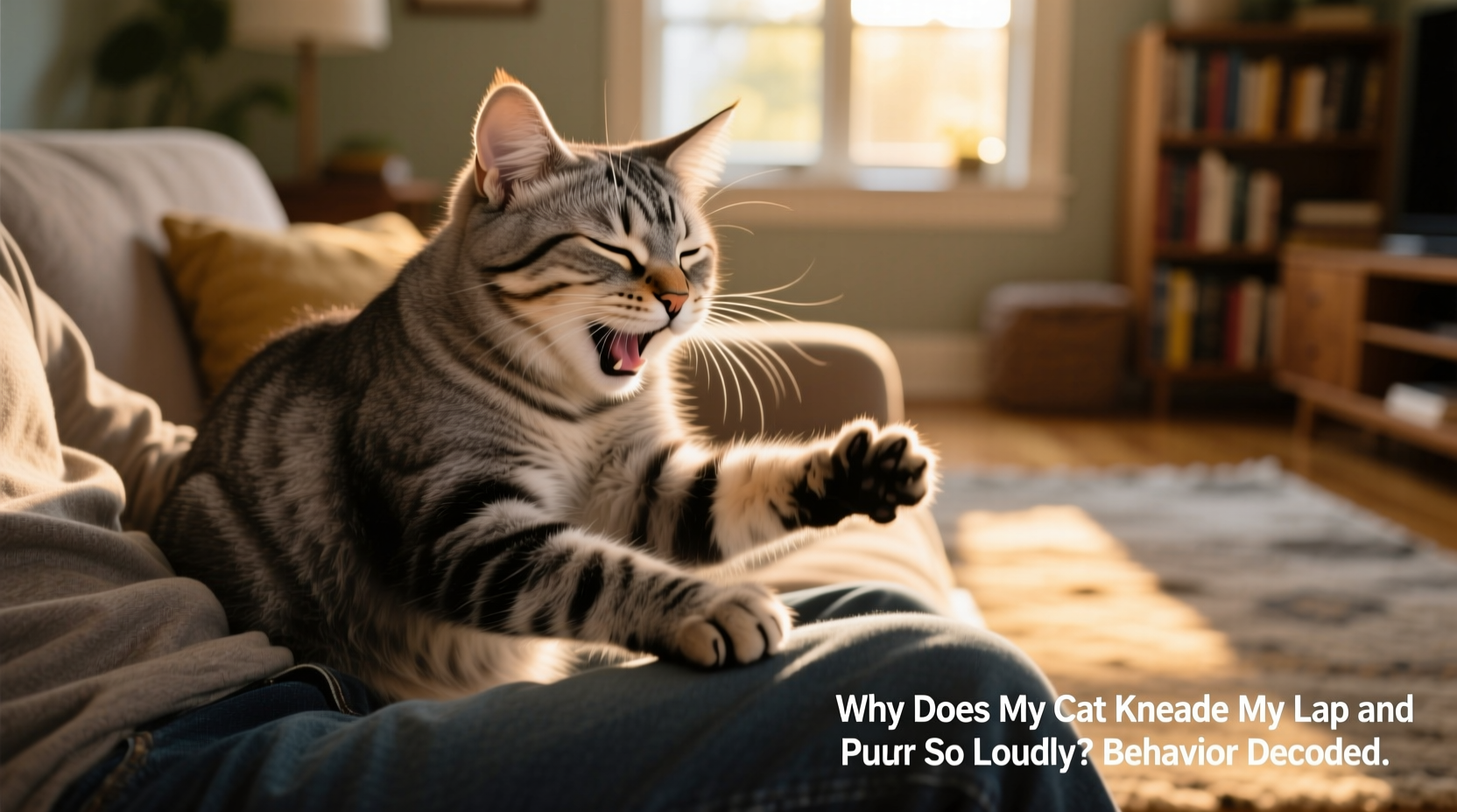why does my cat knead my lap and purr so loudly behavior decoded