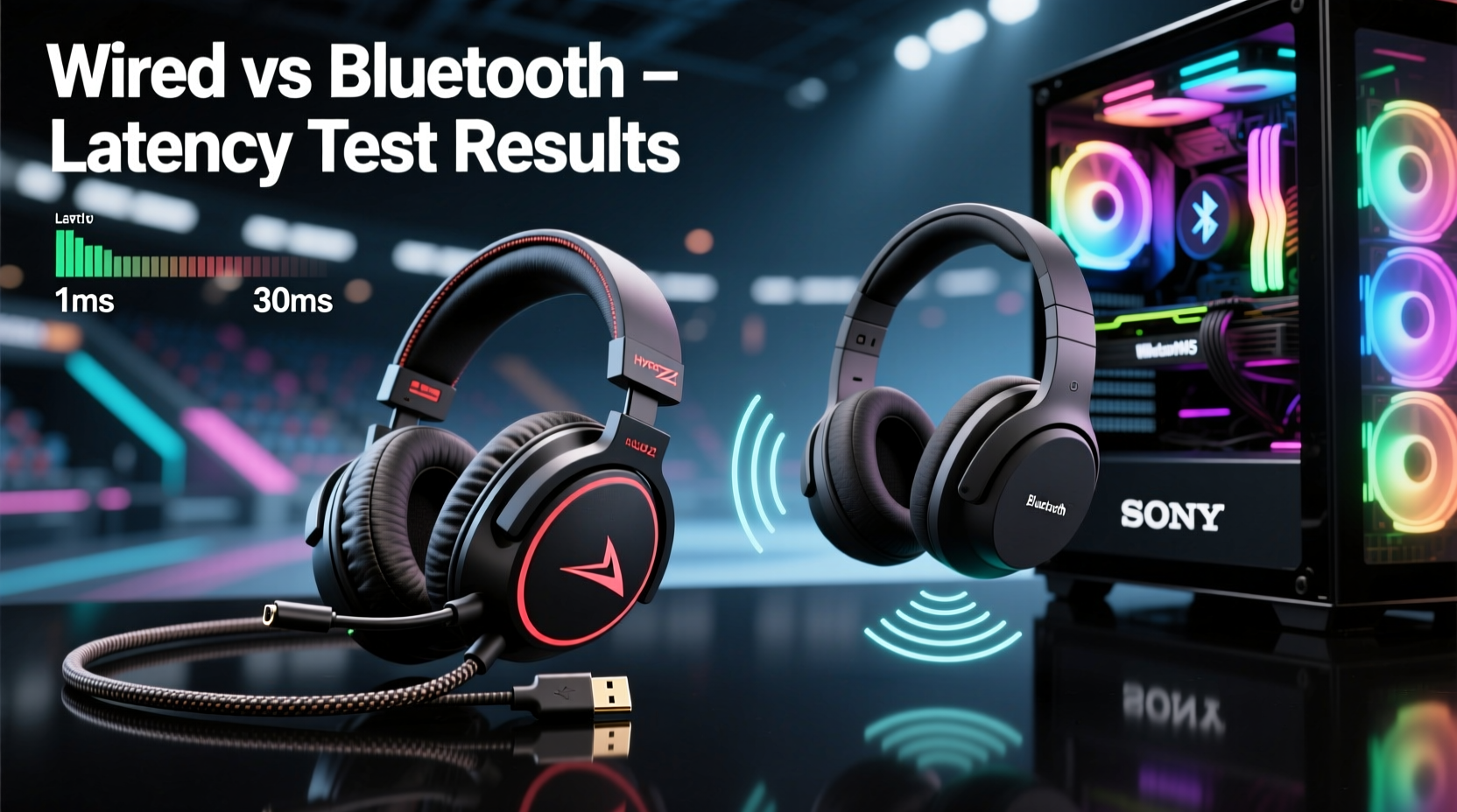wired gaming headset vs bluetooth which gives lower latency for competitive play