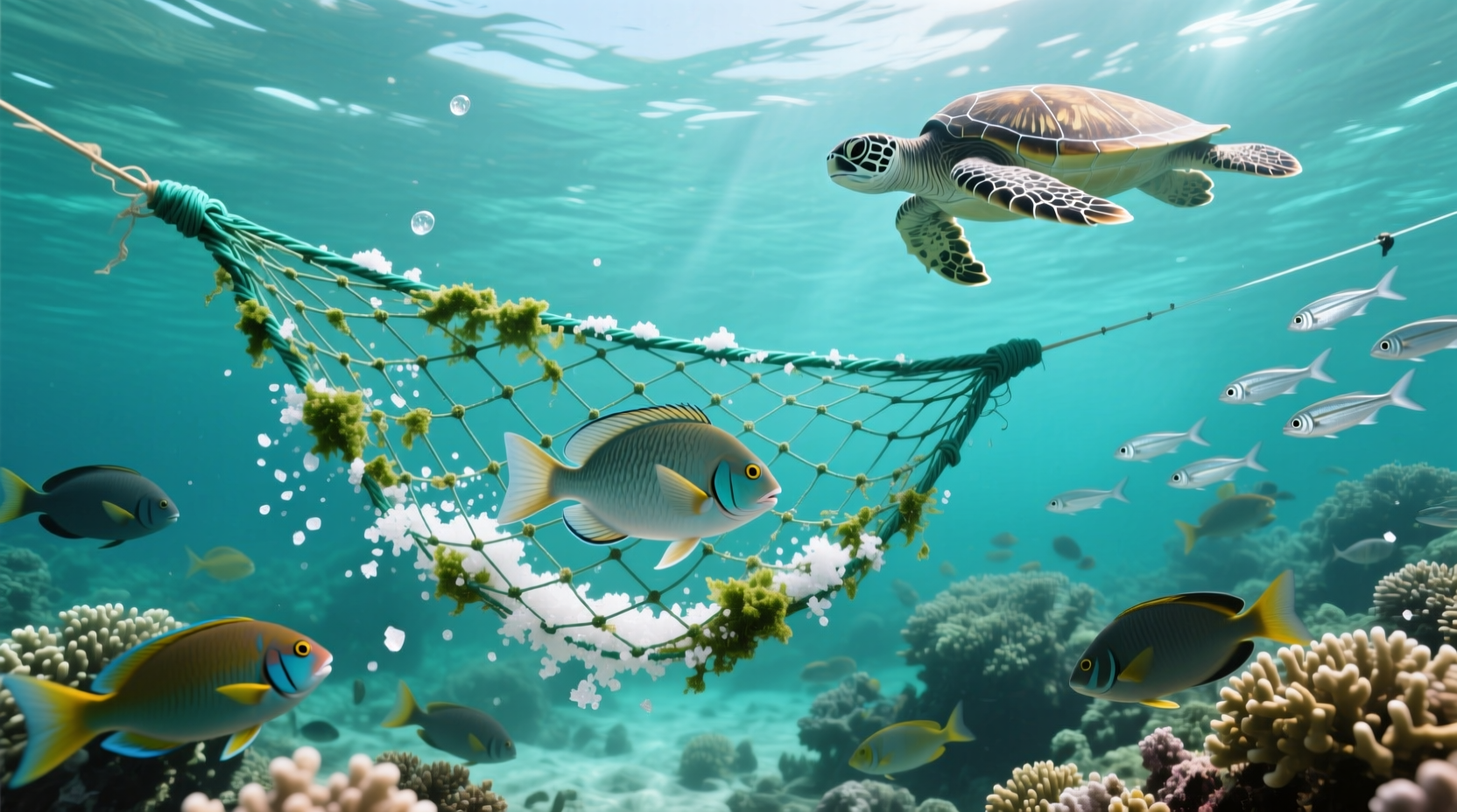 eco friendly cleaning sea salt soak for recycled fish netting