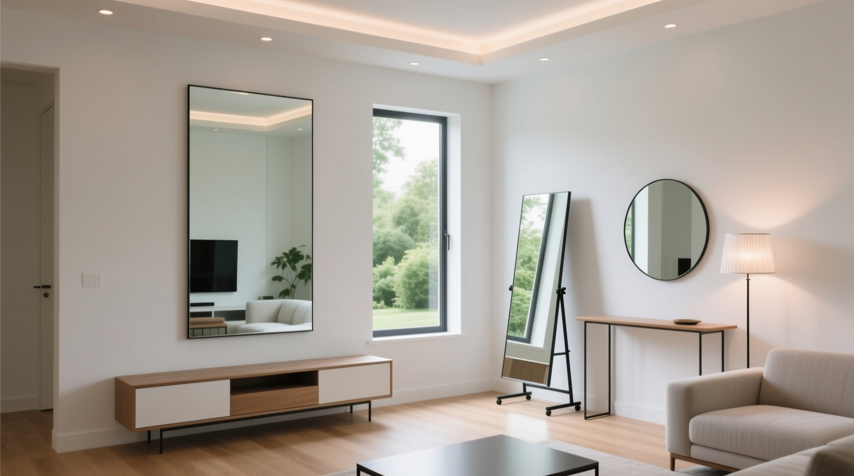how to decorate small spaces with mirrors to create illusion of more room