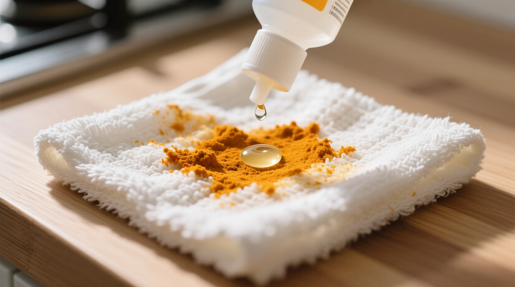 how to remove dried turmeric stains from organic cotton dish towels