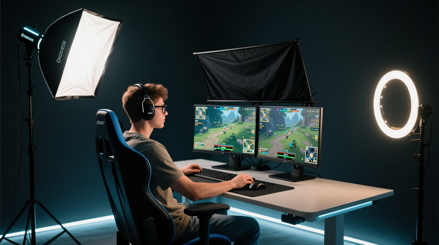 best lighting setup for streaming games without harsh glare