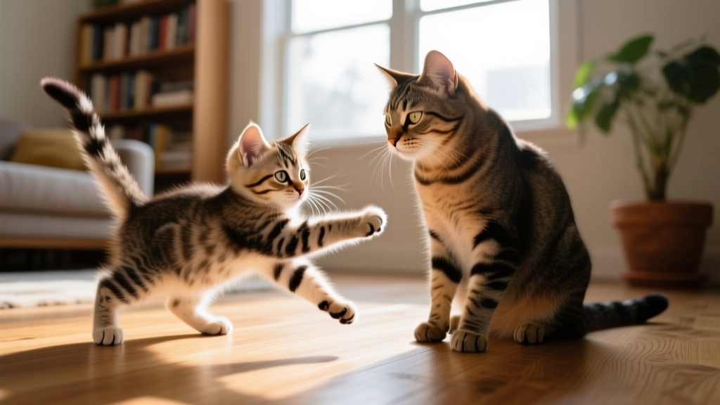 Our Kitten Harasses Our Cat