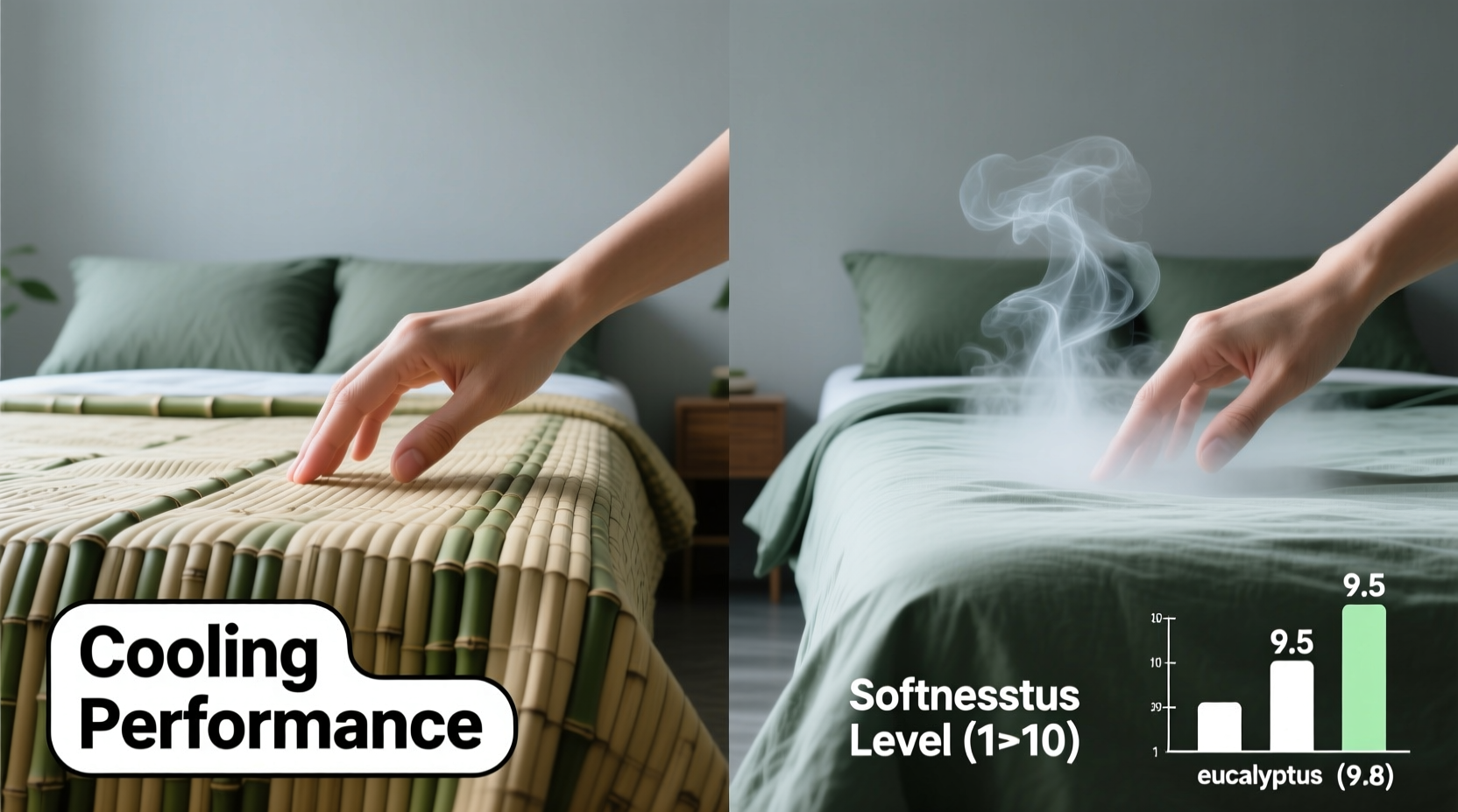 bamboo sheets vs eucalyptus sheets softness and cooling compared