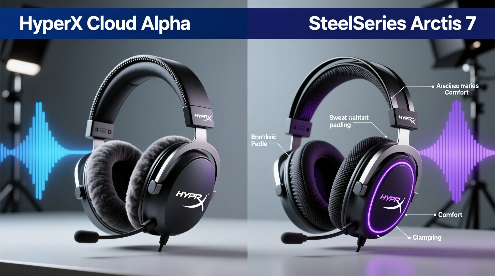 hyperx cloud alpha vs steelseries arctis 7 audio quality and comfort compared