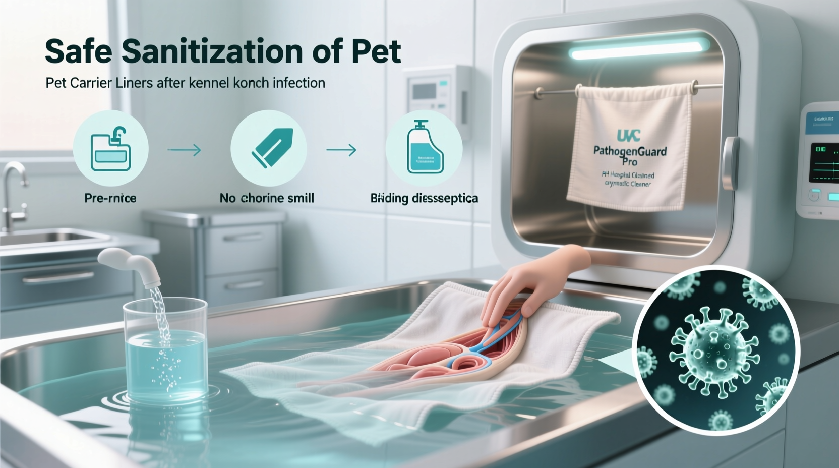 sanitize pet carrier liners after kennel cough