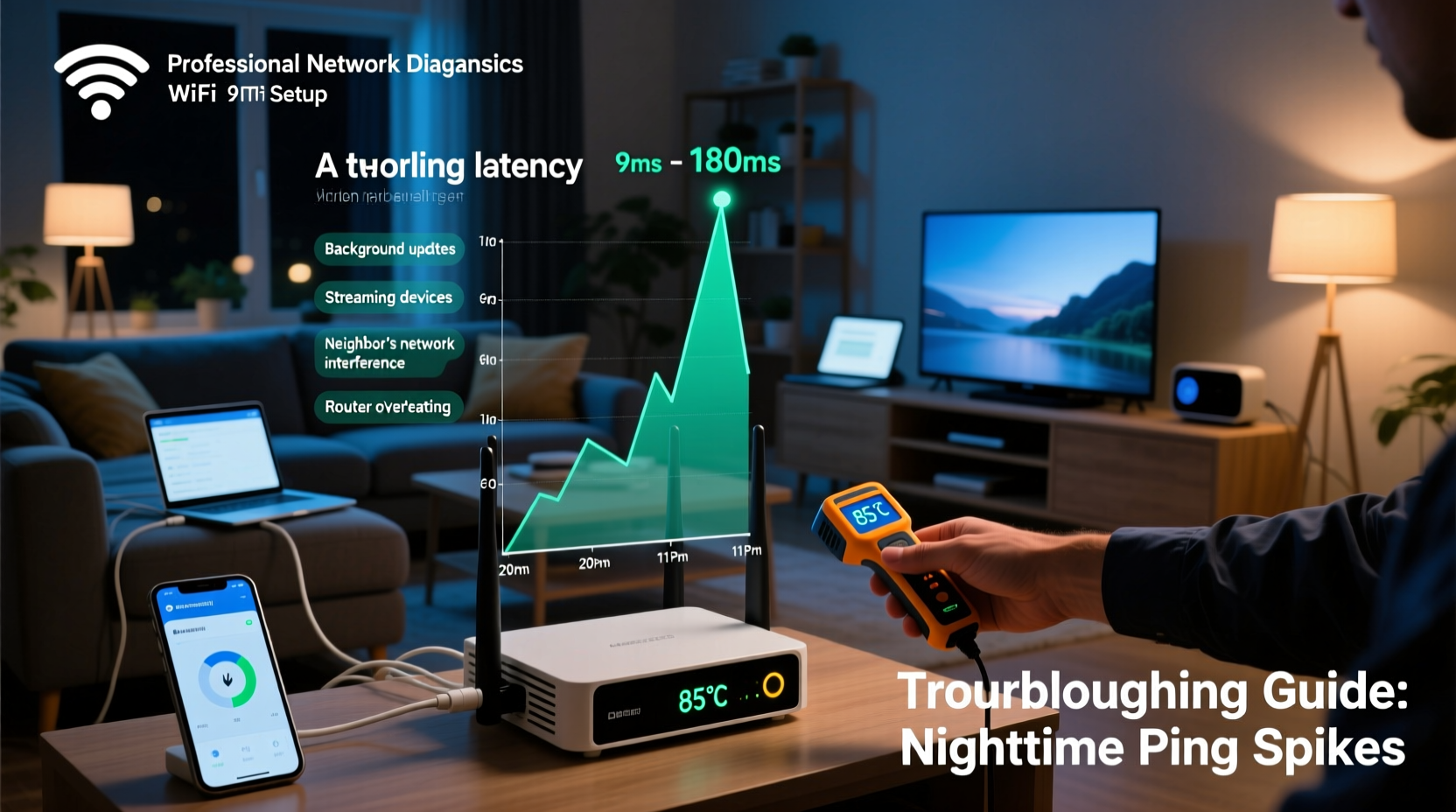 why does my ping spike at night troubleshooting home network lag