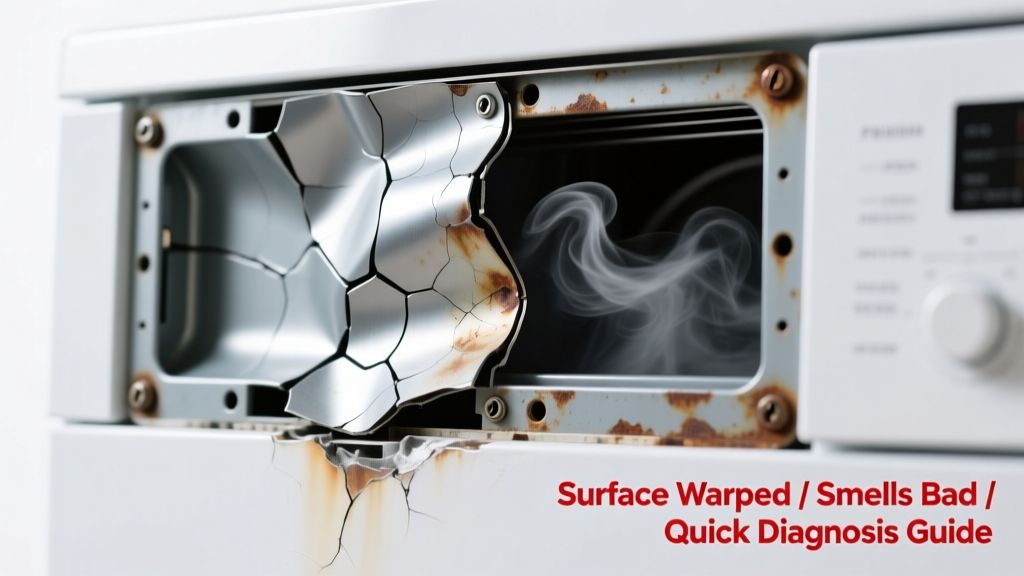Surface Warped & Smells Bad: Quick Diagnosis Guide
