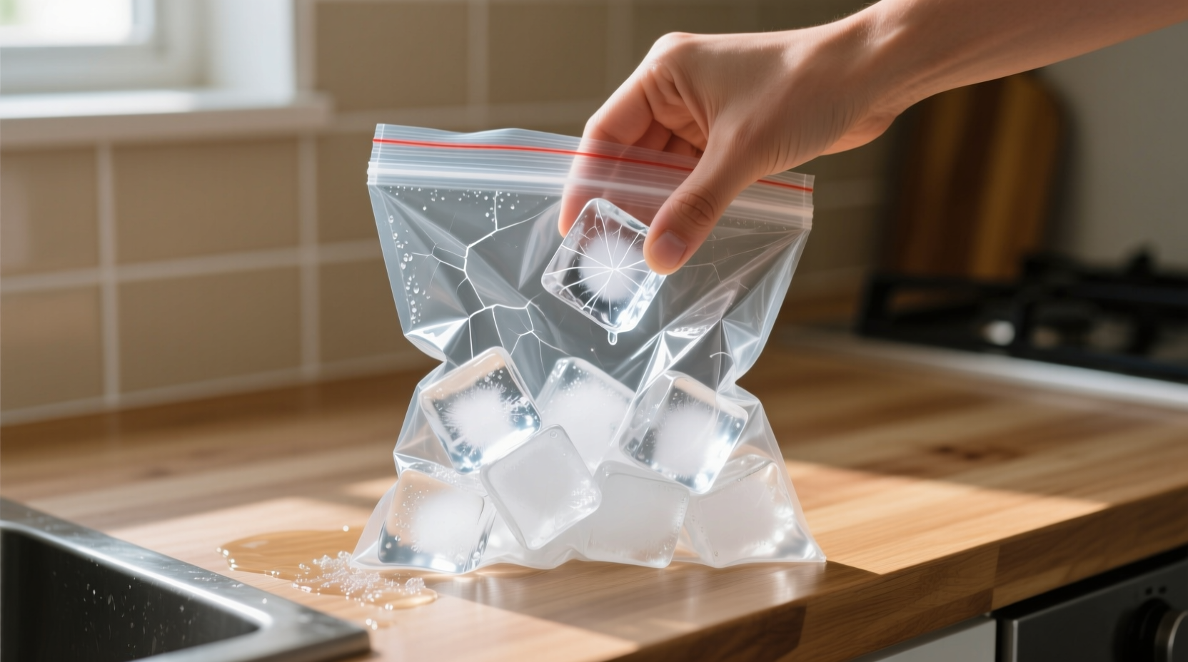always take the ice out of the bag