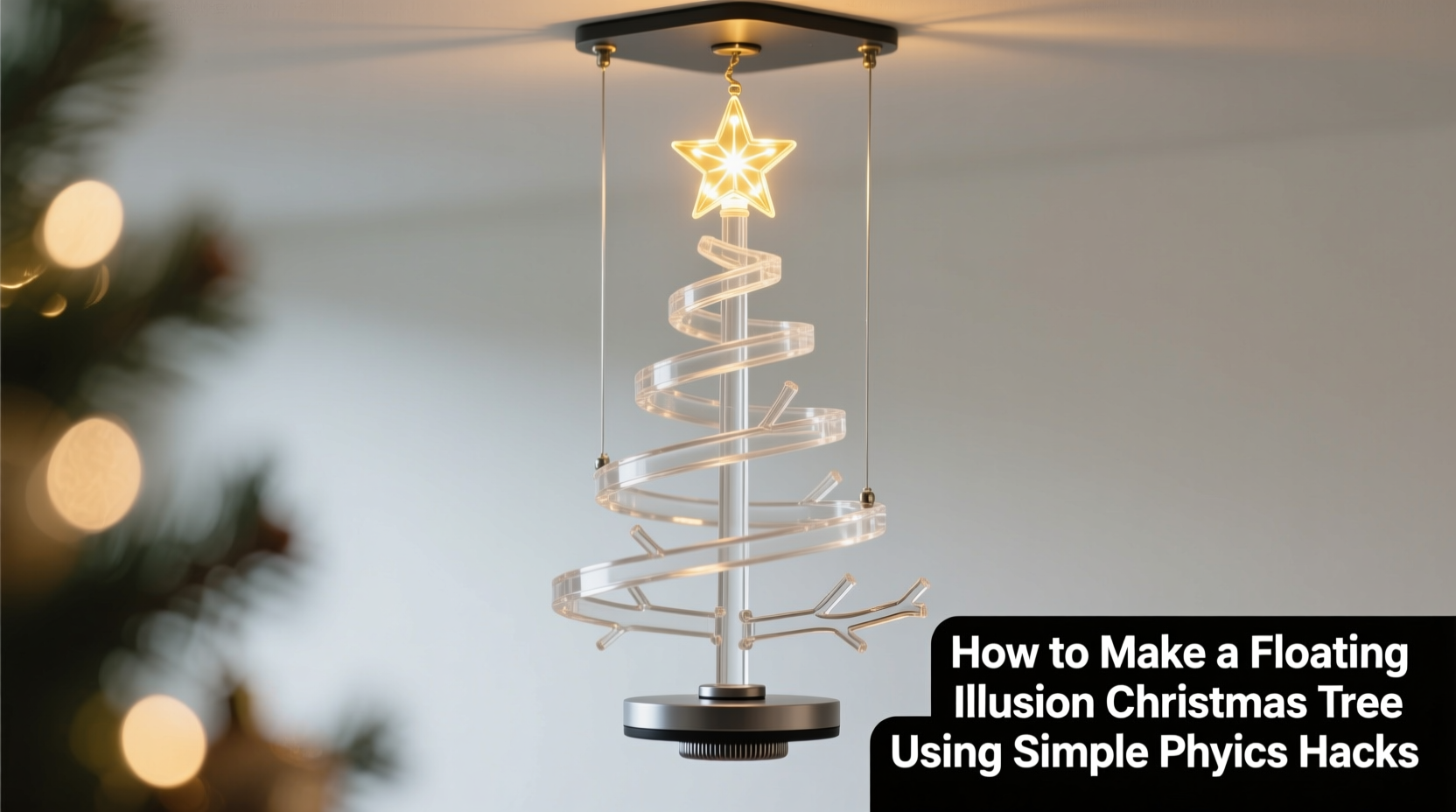 how to make a floating illusion christmas tree using simple physics hacks
