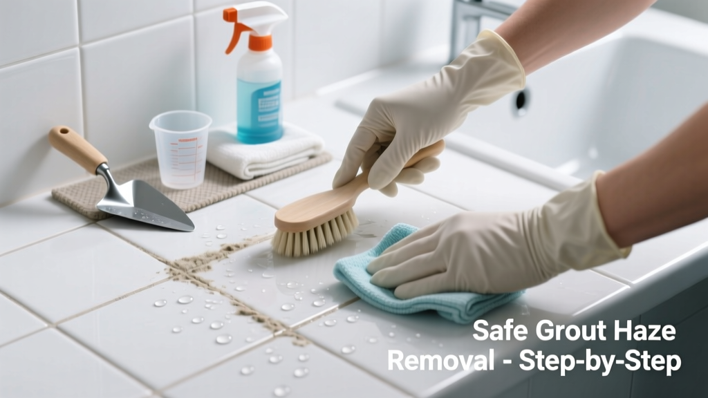 Removing Grout Haze from Bathroom Tile Safely