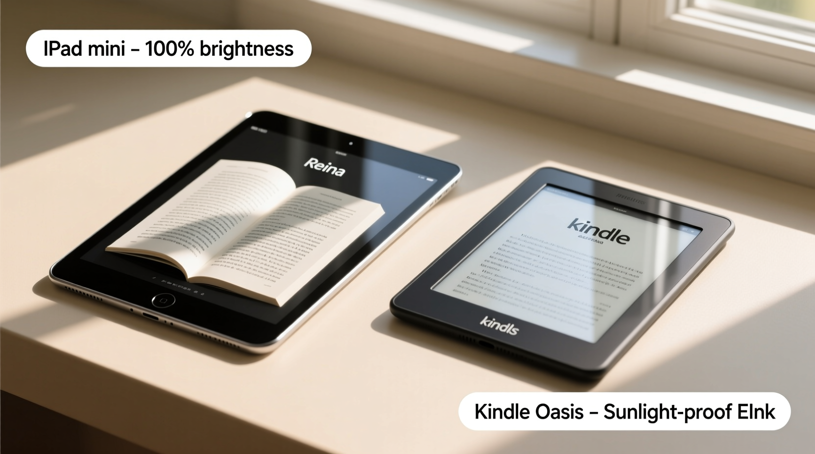 ipad mini vs kindle oasis which is better for reading in direct sunlight