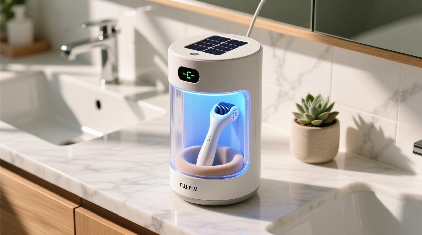 eco friendly derma roller cleaning with solar uv