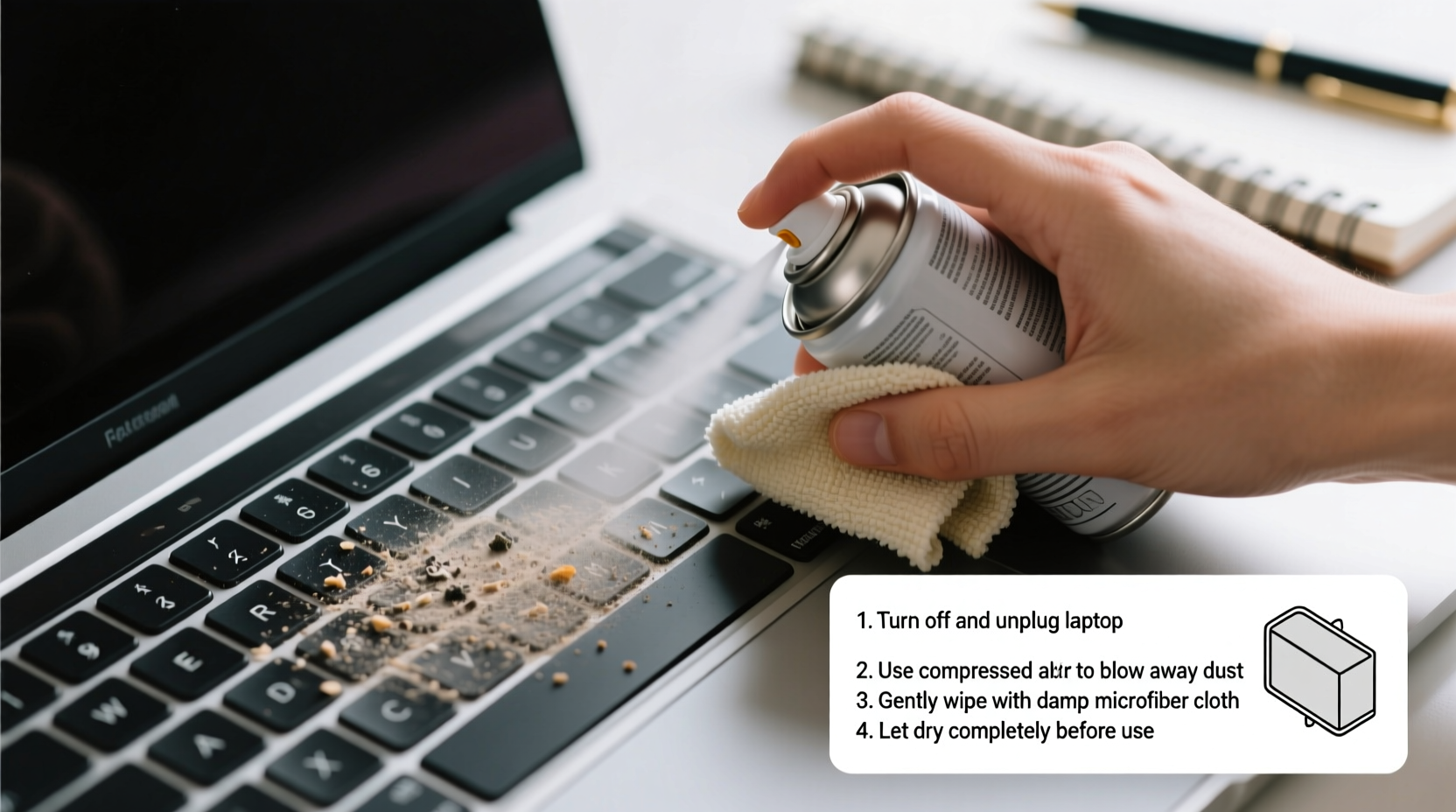 how to clean your laptop keyboard without ruining the keys