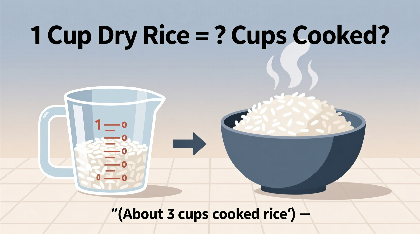 how much cooked rice is 1 cup dry