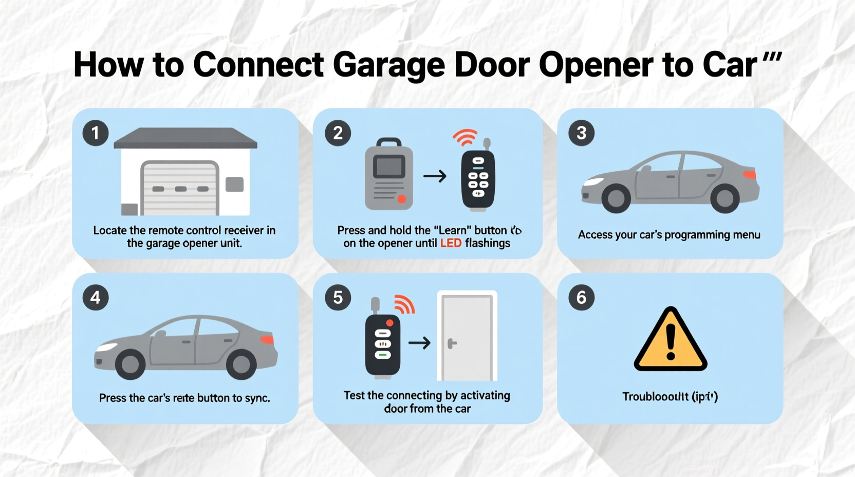 how to connect garage door opener to car