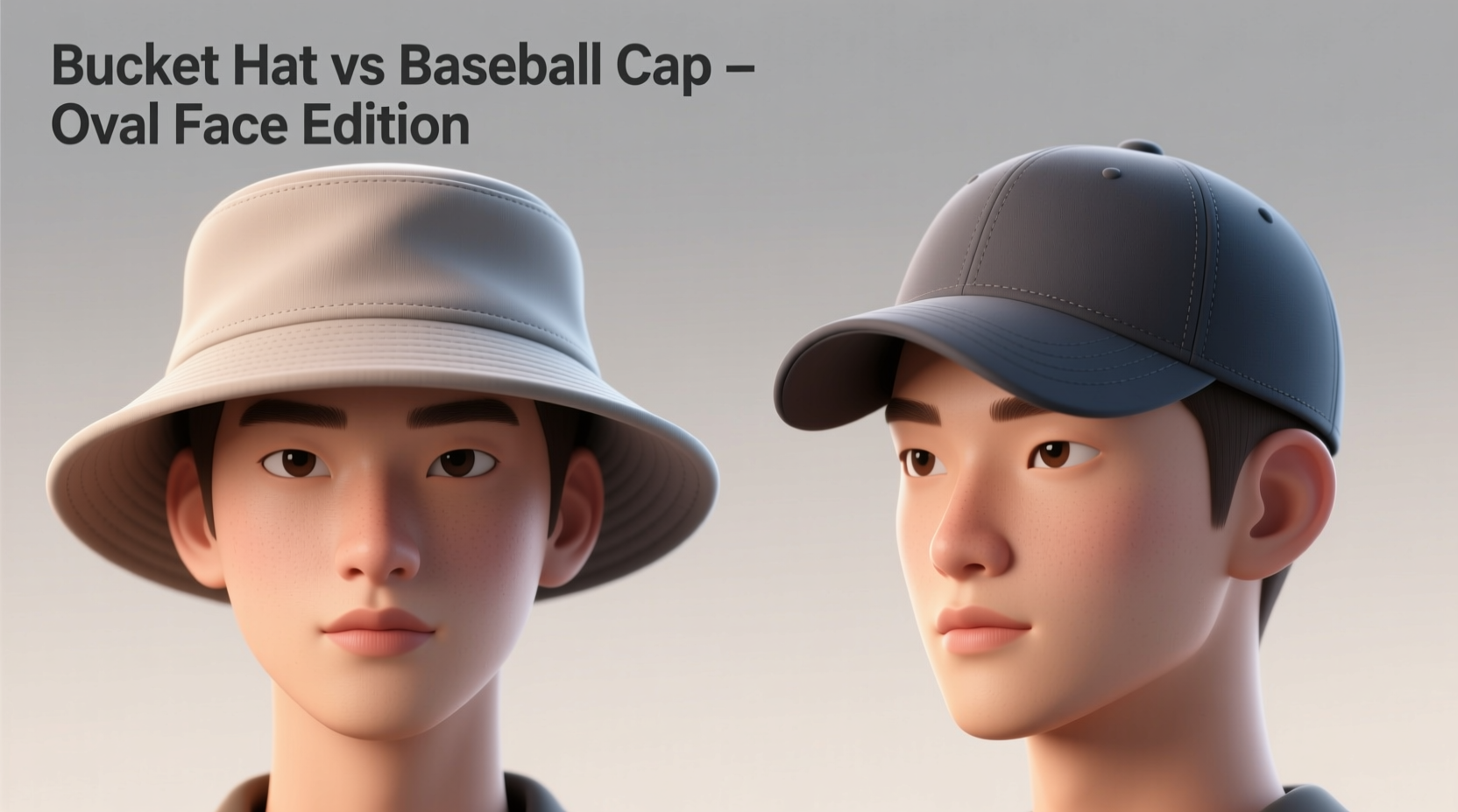 bucket hats vs baseball caps which suits oval face shapes better