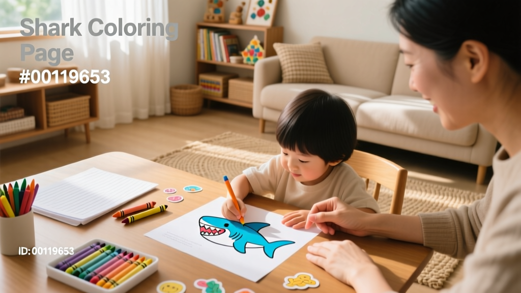 Shark Coloring Pages_00119653: Educational, Age-Appropriate Printables for Ocean-Themed Learning and Calm Focus
