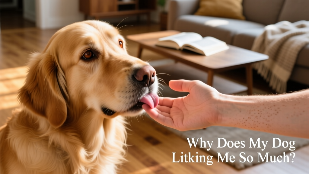 Close-up of a dog gently licking a person's hand