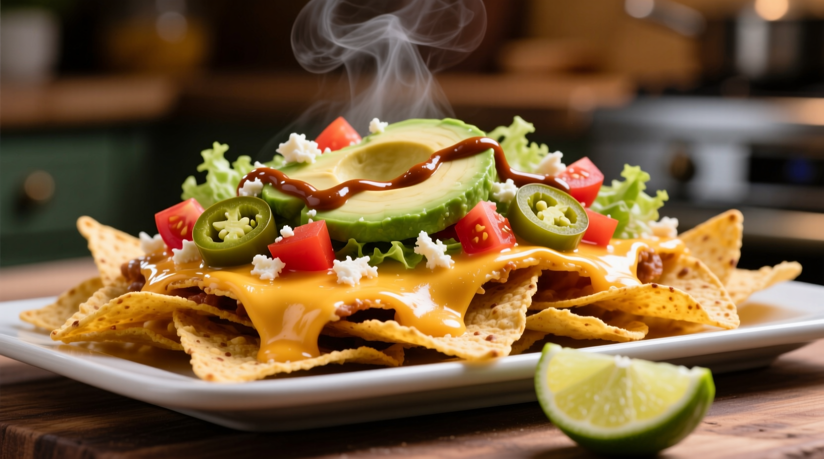 Perfectly layered nachos with melted cheese and fresh toppings