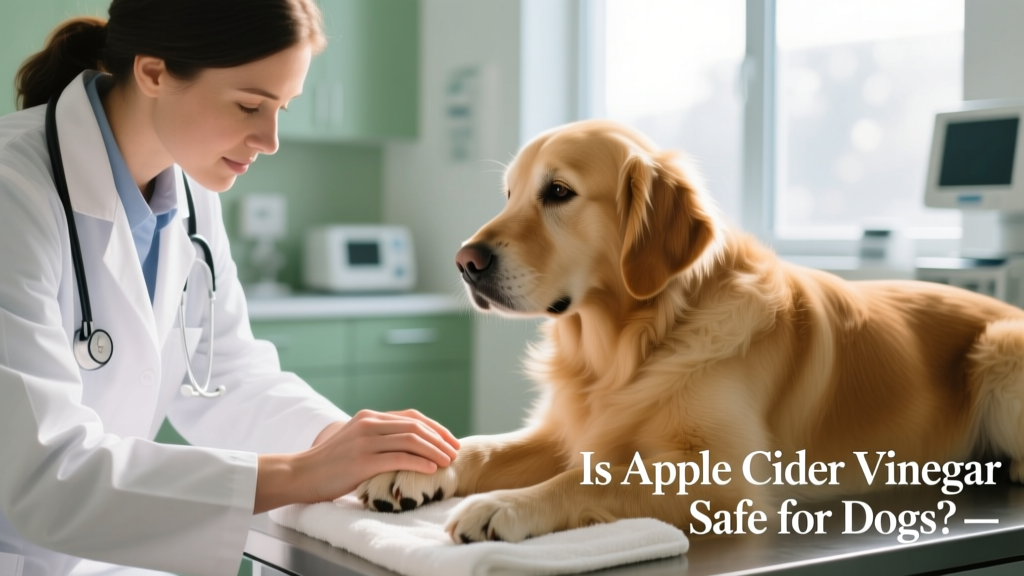 A veterinarian gently examining a dog's paw during a wellness check