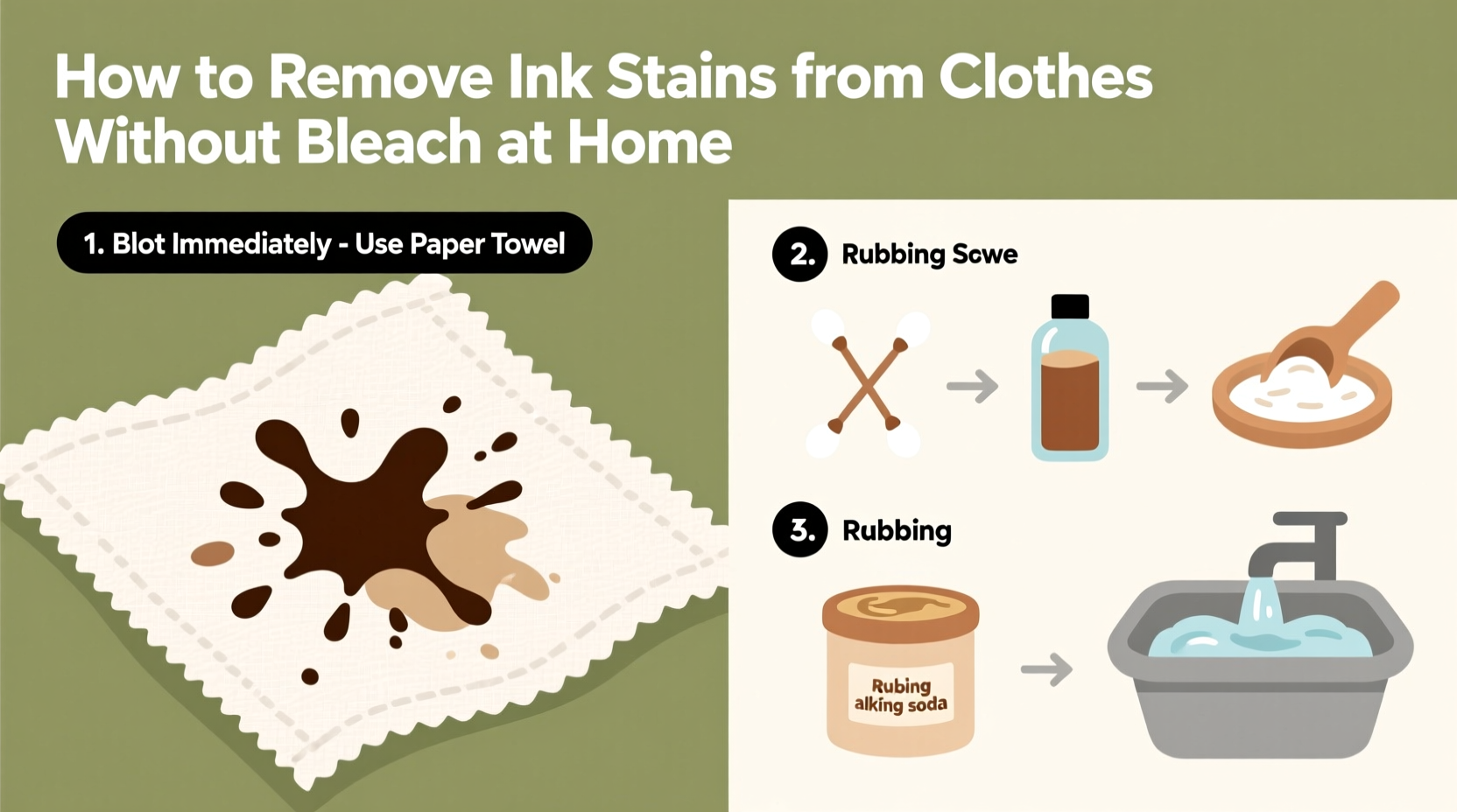 how to remove ink stains from clothes without bleach at home