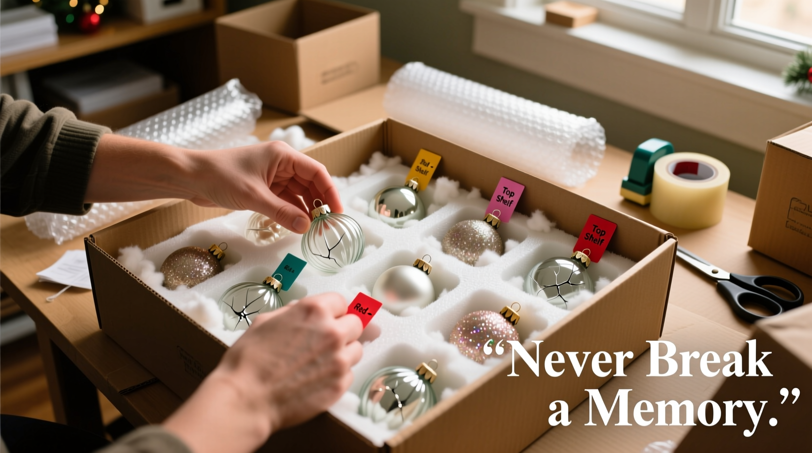 how to pack fragile christmas ornaments for moving without a single break