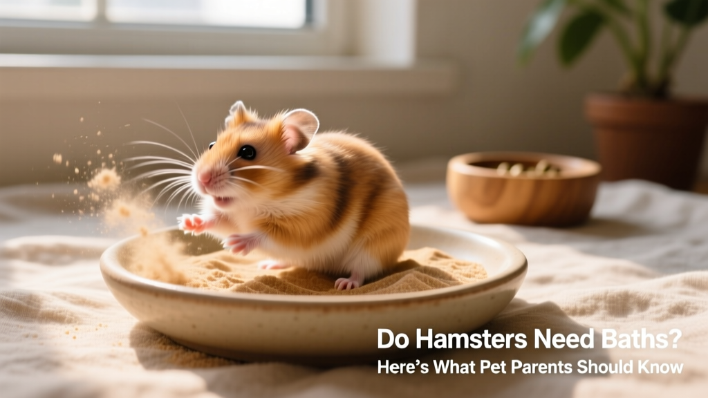 Hamster rolling playfully in a shallow dish of sand