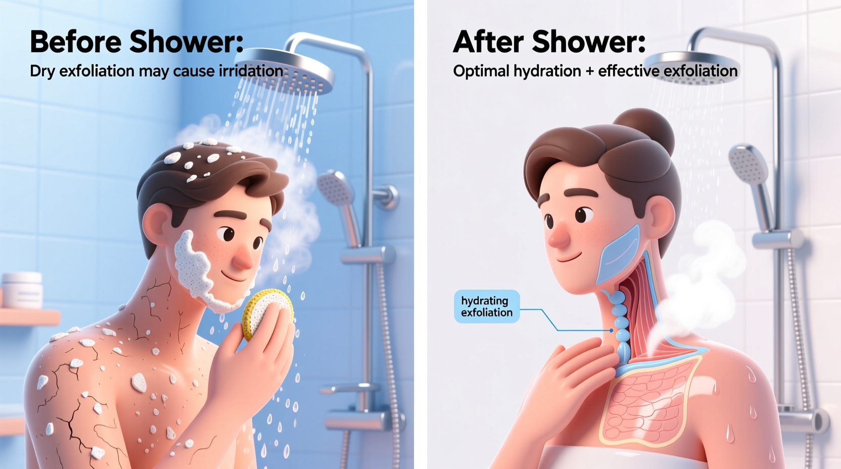 should you exfoliate before or after showering for softest skin