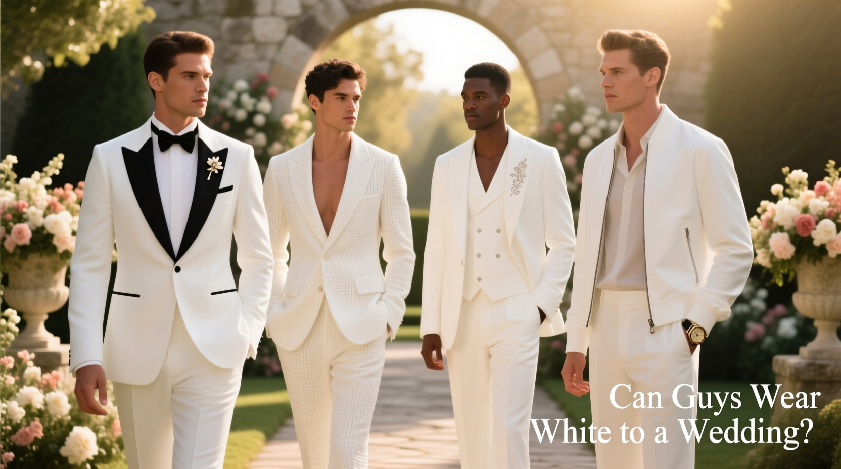 can guys wear white to a wedding