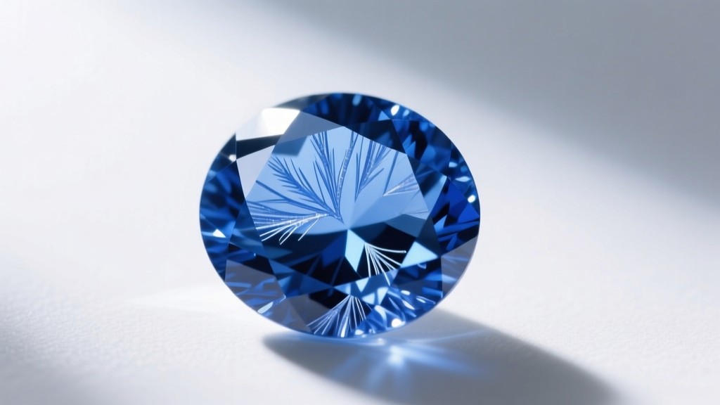 Macro photography revealing fine rutile silk inclusions inside a cornflower blue natural sapphire, proving its unheated origin.