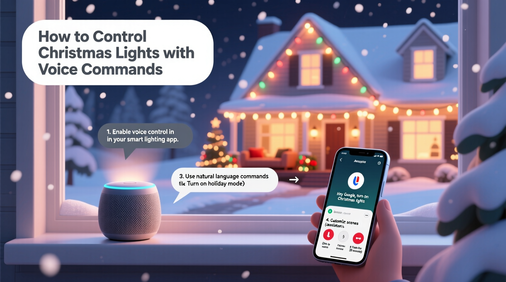 how to use voice commands to control your christmas light display