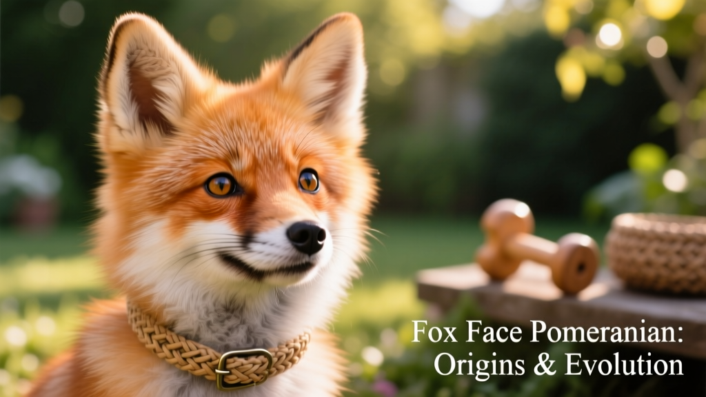 Close-up portrait of a Fox Face Pomeranian with bright eyes, perked ears, and gently parted fur highlighting its defined muzzle and expressive face