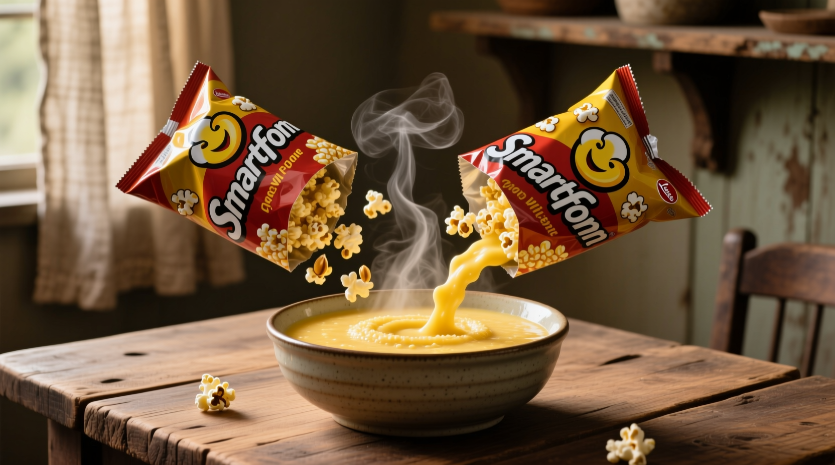 turn a bag of smartfood popcorn into a bowl of grits