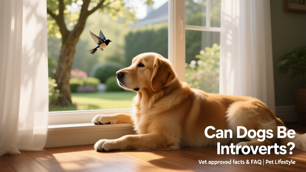 A calm, relaxed dog resting quietly beside a window, observing the outdoors without engaging