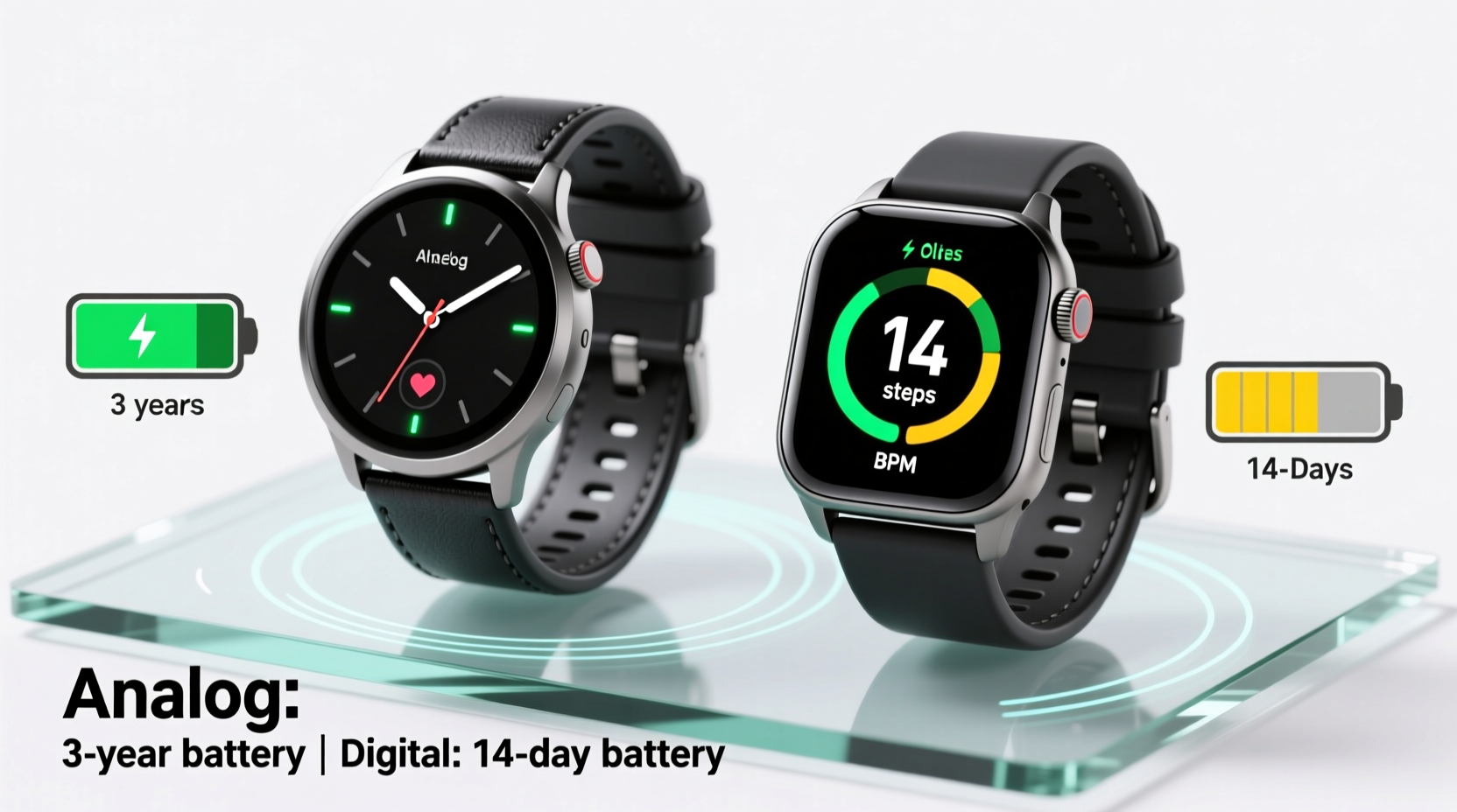 analog watch vs digital for fitness tracking which has better battery life