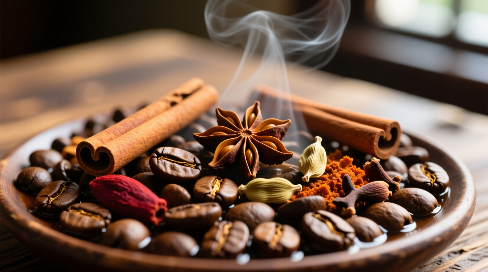 flavor whole coffee beans with spices