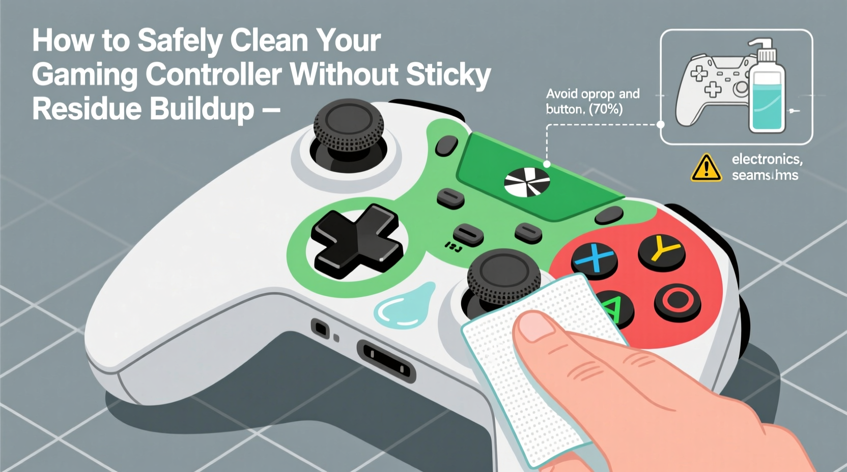how to safely clean your gaming controller without sticky residue buildup