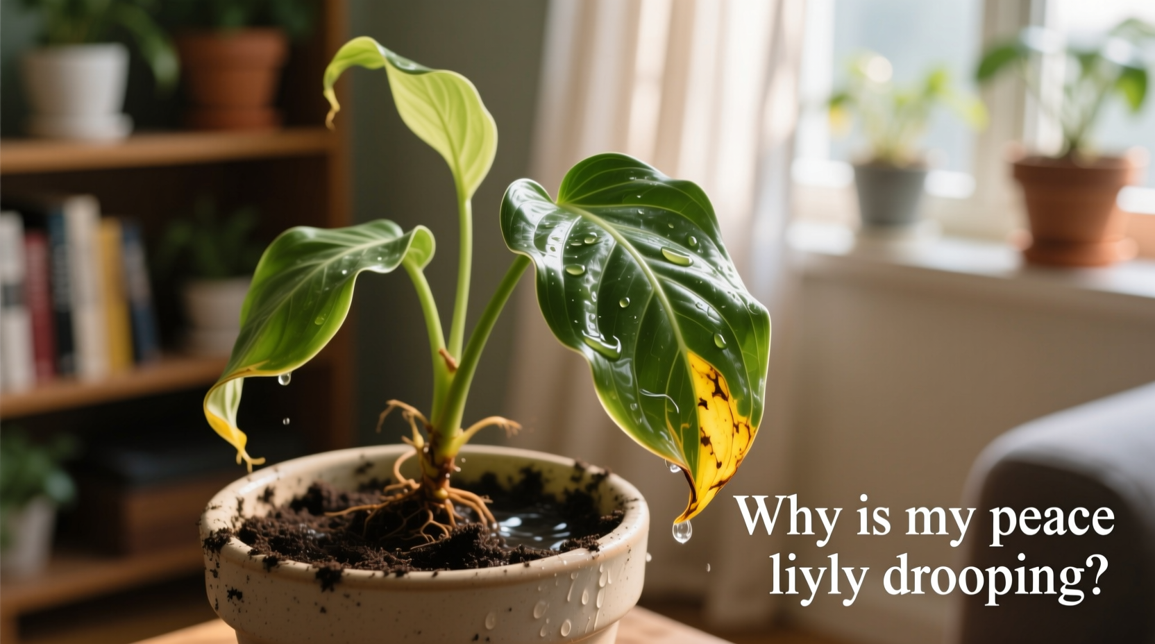 why is my peace lily drooping despite watering it yesterday