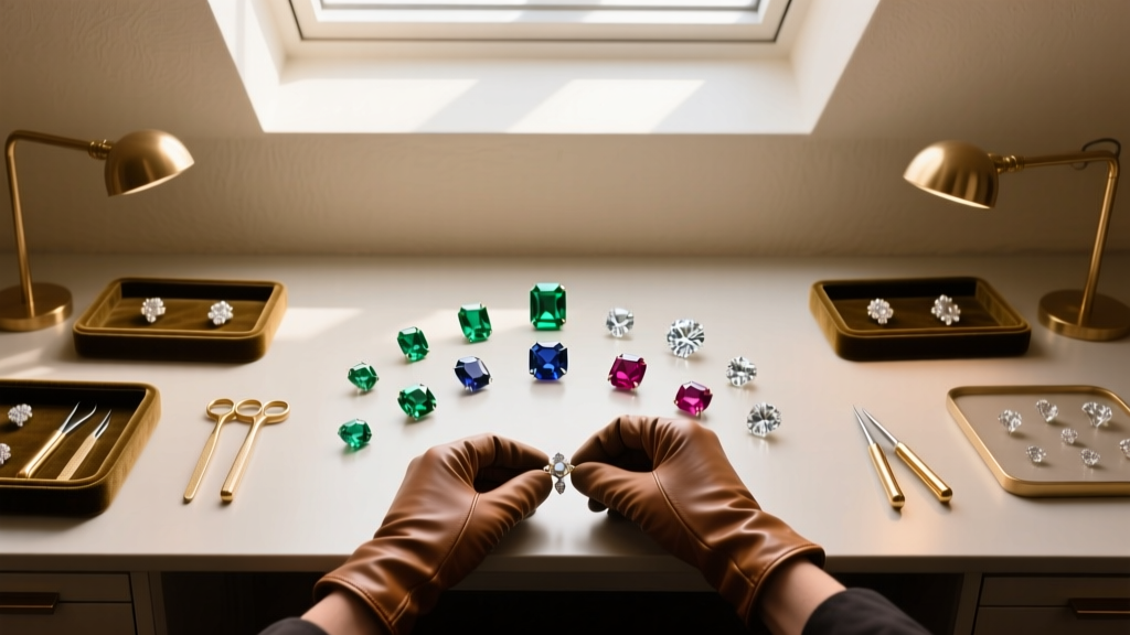 Top-down view of a jeweler's bench with heavy-duty flush cutters, a micro pulse welder, and raw brass wire spools in warm light.