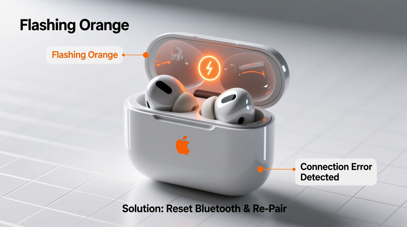airpods case flashing orange what it means and how to fix the connection error