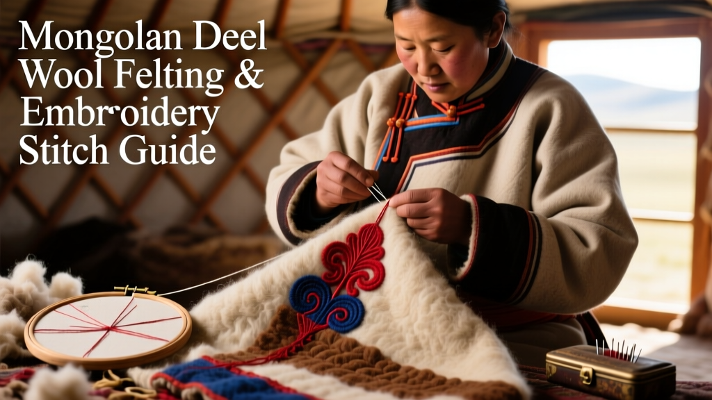 Mongolian Deel Wool Felting And Embroidery Stitch Guide