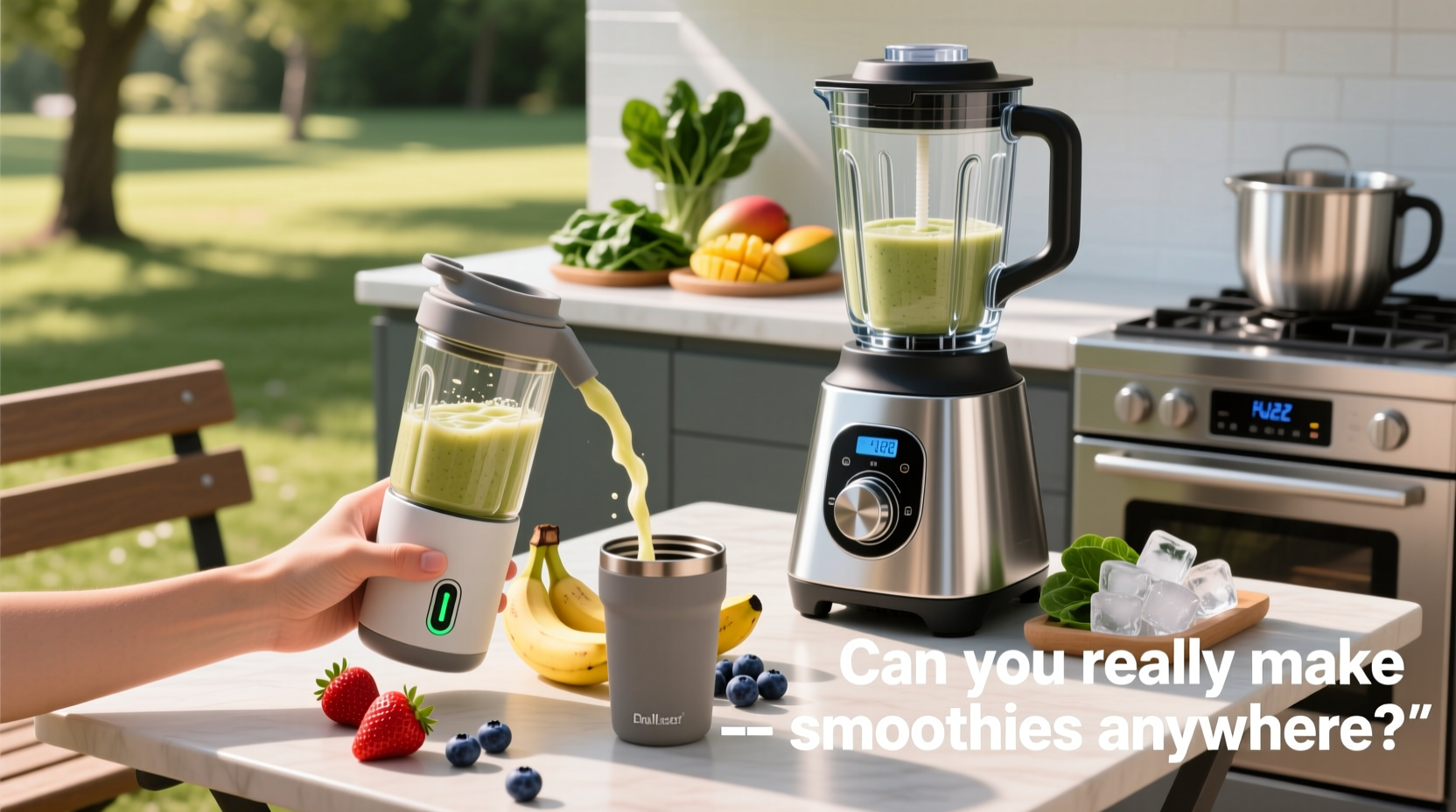 portable blender vs full size kitchen model can you really make smoothies anywhere