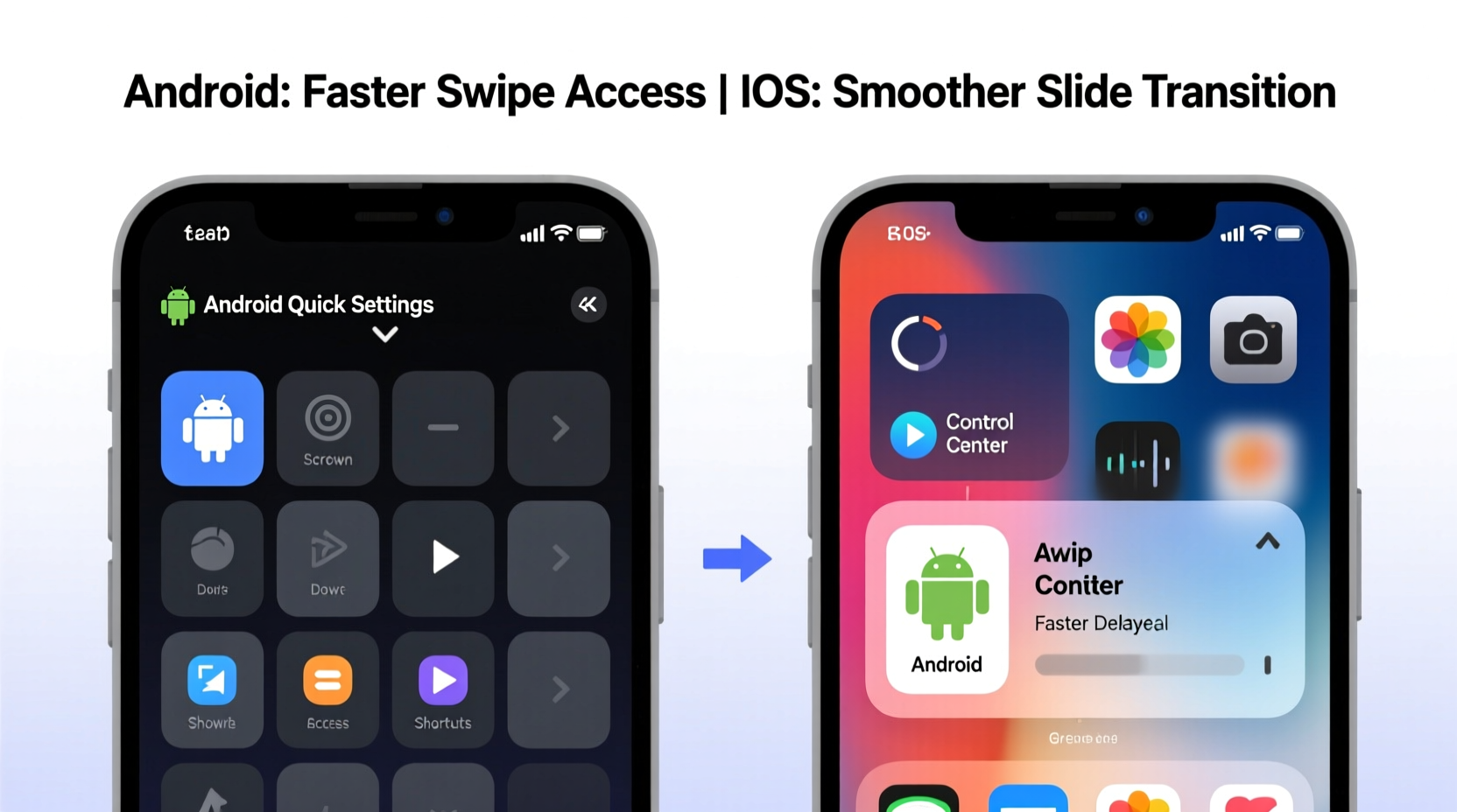 android quick settings vs ios control center which is faster