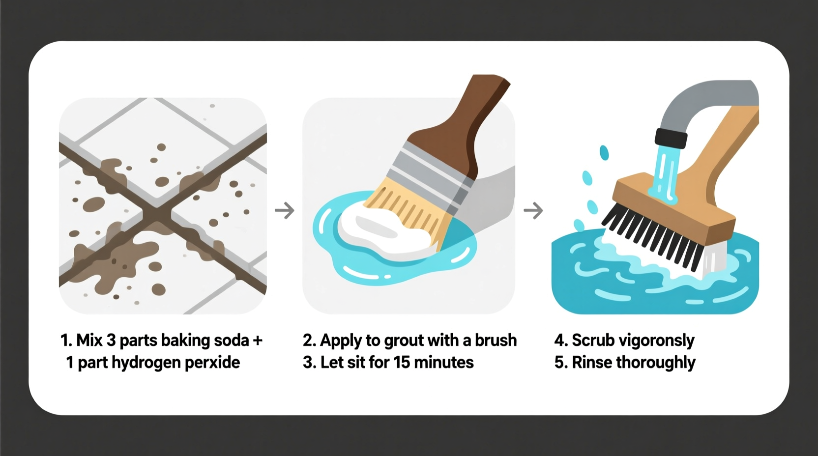 how to whiten grout with hydrogen peroxide and baking soda