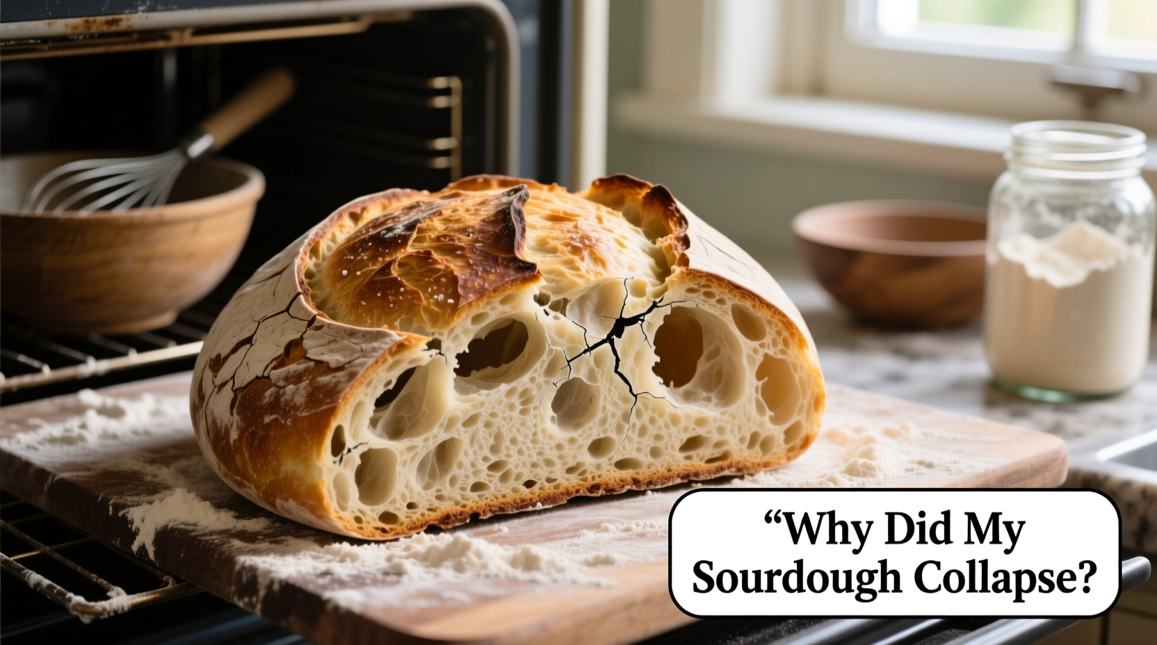 why does my sourdough bread collapse in the oven troubleshooting rise and structure issues
