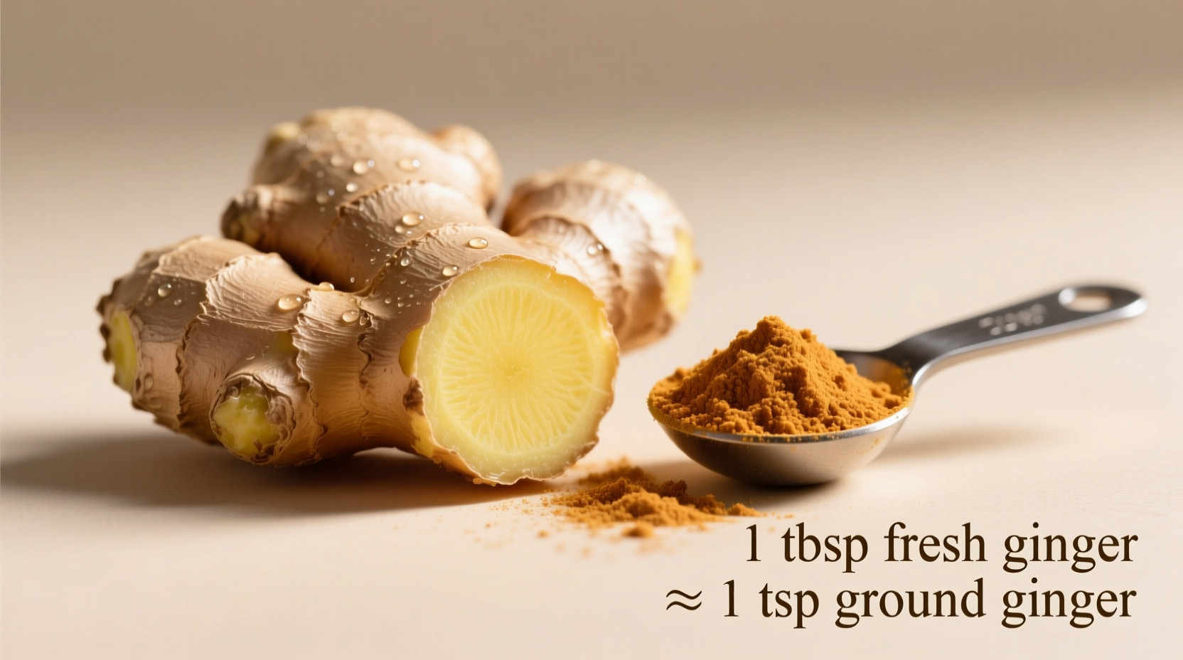 Équivalence gingembre frais et moulu en cuisine