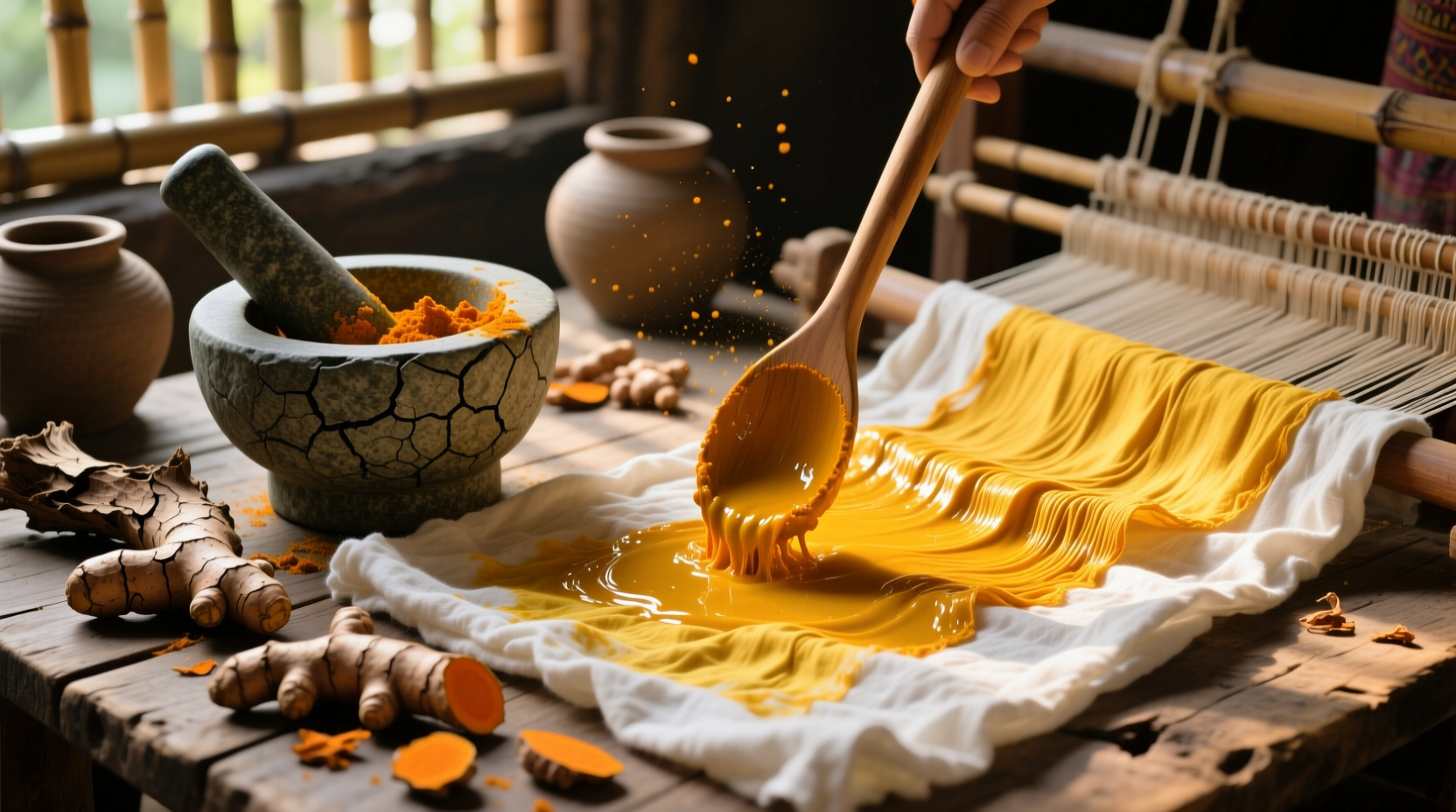 use old turmeric to make a brilliant yellow fabric dye