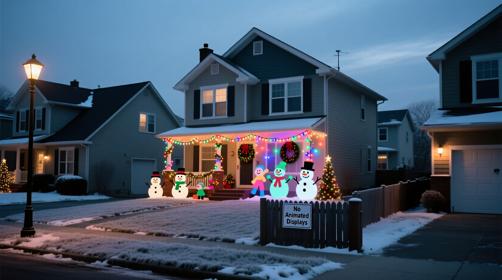 why do some neighborhoods ban blinking or animated christmas displays