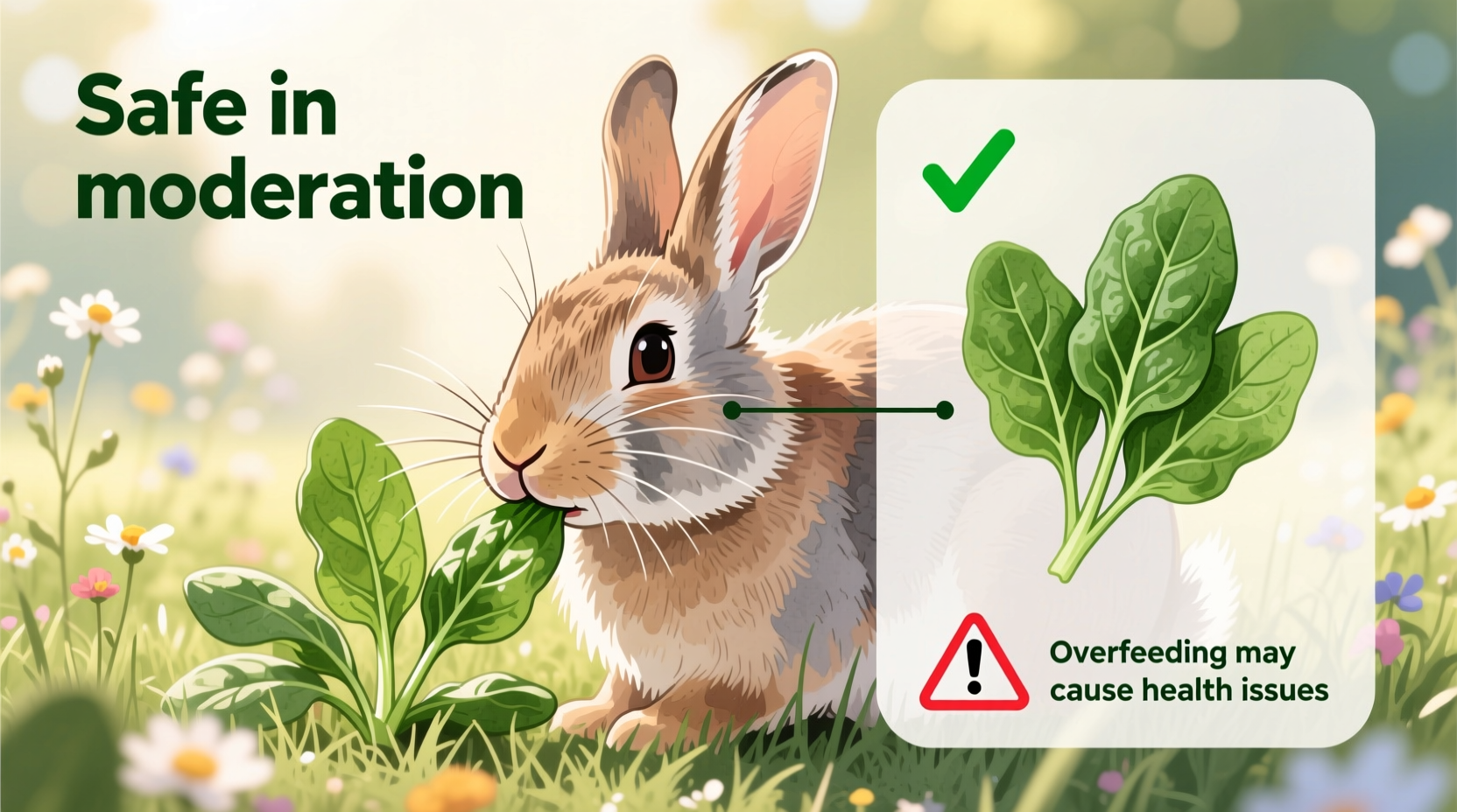 can spinach be safely fed to rabbits